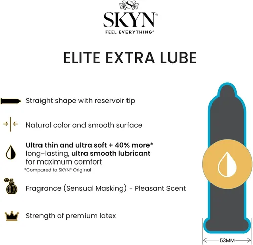 Vista 6 de SKYN Selection - Paquete variado de preservativos sin látex, 12 unidades, con condones SKYN Elite extra lubricados ultrafinos sin látex, 12