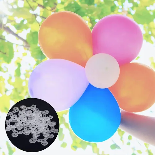 Vista 4 de 120 clips de globo para arco de globos, hebilla de soporte de arco de globo, soportes de clips de globo en forma de flor, soporte de columna