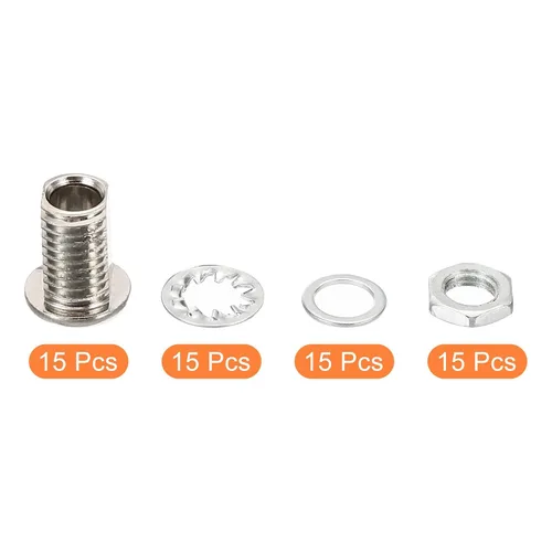 Vista 3 de PATIKIL Tornillos huecos de cabeza redonda M8x12mm, 4 en 1/60 piezas con orificio pasante con tuerca hexagonal y junta