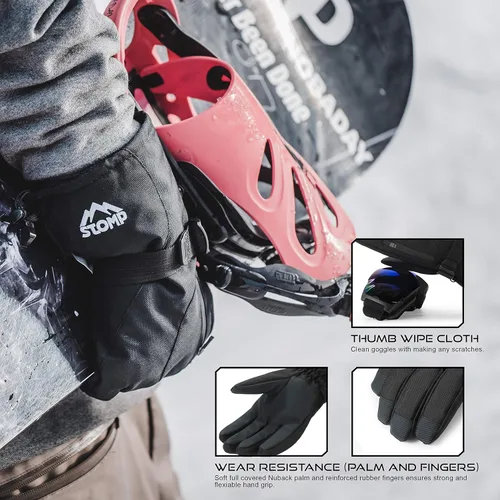 Vista 5 de Guantes impermeables para esquínieve de invierno cálidos 3M Thinsulate Snowboard Snowmobile Guantes para clima frío