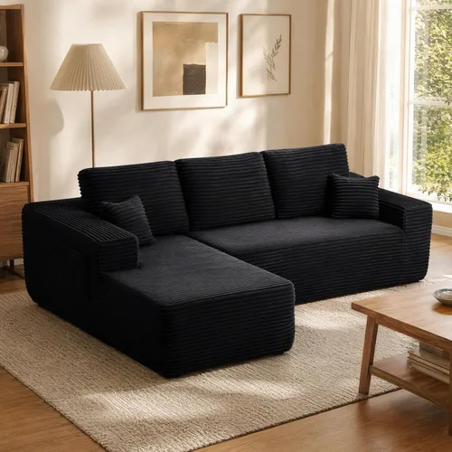 Vista 11 de Sofá seccional en forma de L de 85 pulgadas, sofás deshuesados Azul (New Blue)
