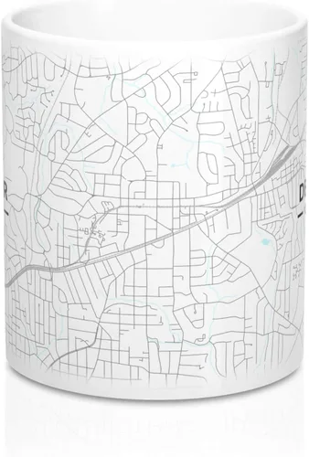 Vista 2 de Decatur, Georgia GA Map Mug (11 oz)