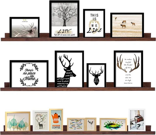 Vista 17 de AZSKY Juego de 3 estantes flotantes para pared, estantes de 24 pulgadas con labio, estante grande para libros de guardería, estantería