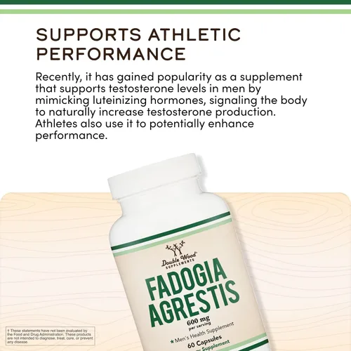 Vista 5 de Fadogia Agrestis 600mg Per Serving (60 Capsules) Powerful Extract to Support Athletic Performance (Third Party Tested, Non-GMO, Vegan, Gluten Free)