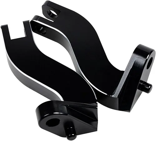 Vista 8 de Combo de tablas de suelo estiradas para conductor + tablas de piso de pasajeros + kit de montaje de estribera trasera compatible con Harley Touring
