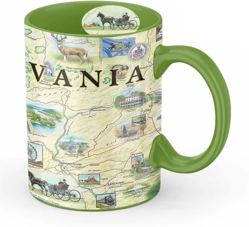 Vista 24 de Taza de cerámica con mapa de 1000 islas de Xplorer Maps (16oz) – Taza de café libre de BPA para bebidas frías y calientes – Perfecta para oficina