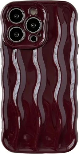 Vista 10 de Caseative Funda para iPhone 13 Pro, funda suave con marco de onda rizada con patrón de ondulación de agua (verde) Water Ripple Pattern Curly Wave