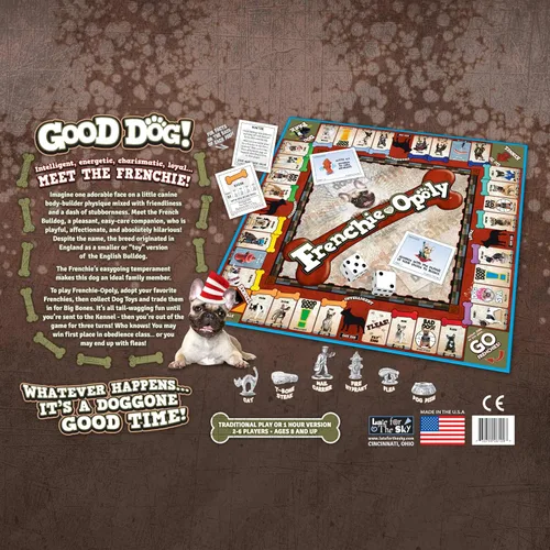 Vista 5 de Late for The Sky Frenchie-Opoly - Juego de mesa de bulldog francés para familias y adultos, 2-6 jugadores, a partir de 8 años, regalo para amantes
