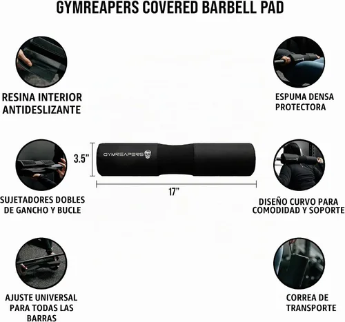 Vista 4 de Gymreapers Almohadilla para sentadillas con barra – Almohadilla protectora de puente para empuje de cadera, sentadillas, estocadas – soporte