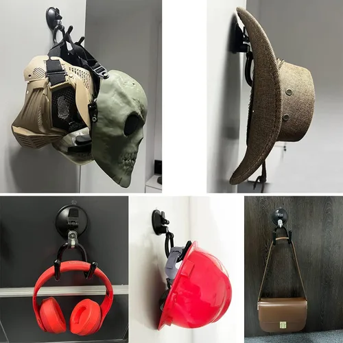 Vista 5 de AUXPhome Paquete de 2 ganchos con ventosa, organizador de almacenamiento de sombreros, soporte para coche, ducha, ventana de cristal, cocina, baño
