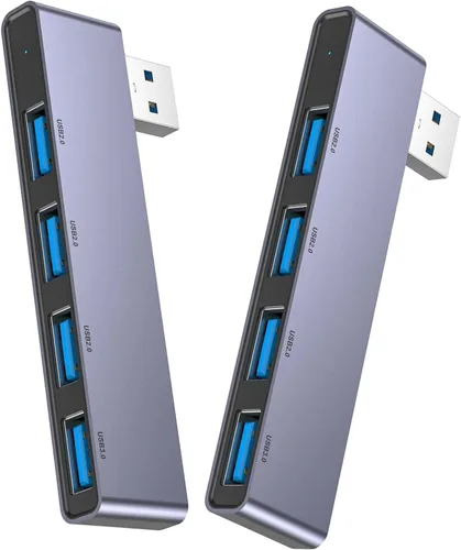 Vista 14 de Paquete de 2 Concentradores USB, Fidioto Concentrador USB de 4 Puertos (1 * Hub 3.0, 3 * Hub 2.0), Concentradores de Red para Laptop, iMac Pro