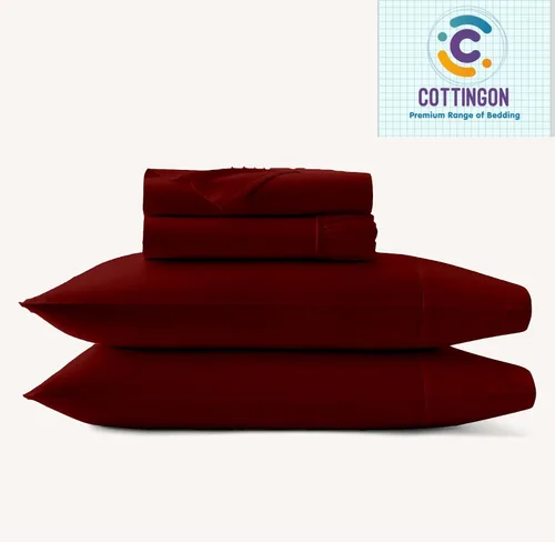 Vista 7 de Cottingon Juego de sábanas de 5 piezas tamaño King dividido para camas dobles ajustables, sábanas de microfibra de lujo suave XL para colchón