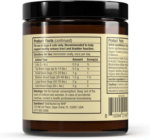 Vista 3 de Bark & Whiskers Soporte de vejiga, 3.17 oz (90 g), 90 cucharadas, apoya la salud del tracto urinario, con arándano y D-manosa, formulado por