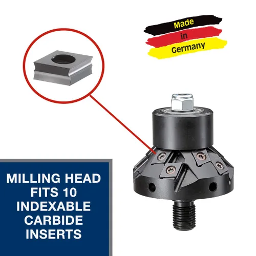Vista 6 de CS Unitec SHM 900-E Insertos de carburo extra resistentes para uso con máquinas de biselado/biselado de mano EKF 630/EKF 645 - Fabricado en Alemania