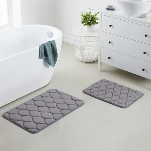 Vista 42 de Yafa Home Fashion 1 alfombra de baño de 17 x 24 pulgadas, espuma viscoelástica, absorbente de agua y antideslizante, color negro