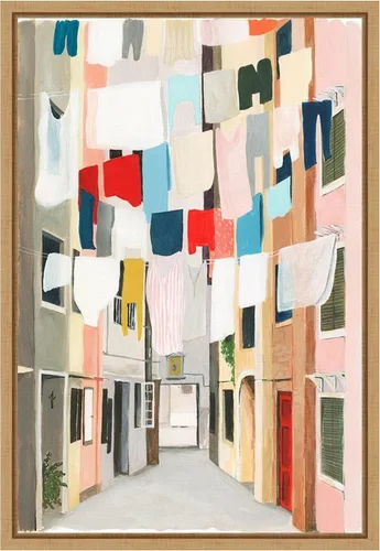 Vista 7 de Amanti Art Framed Canvas Wall Art 23x16 Laundry Day I by Grace Popp, Framed Wall Art Canvas, Architecture Artwork, Traditional Decor, Medium Poster