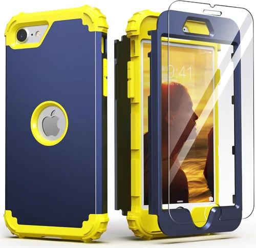 Vista 36 de IDweel Funda para iPhone SE 2020 con protector de pantalla, para iPhone SE 2022, 3 en 1, absorción de golpes, ajuste delgado, cubierta