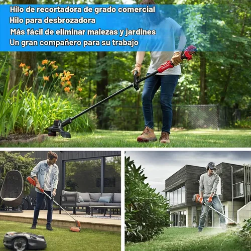 Vista 7 de RO6G Cuerda de 5 libras, línea de recortadora de hilo comercial Twist, cuerda Wacker para recortadora de malezas Echo Black Diamond/String Trimmer