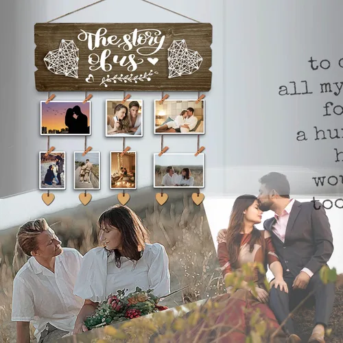Vista 5 de Yudarte Regalo de despedida de soltera para novia, regalos de compromiso de boda para mujeres, novia futura - Tabla para colgar fotos para parejas