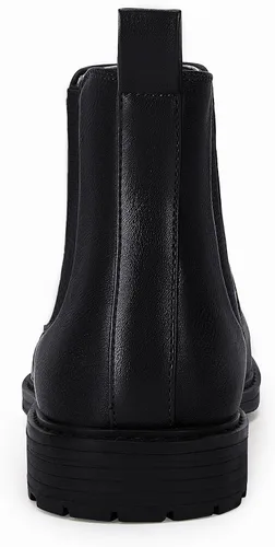 Vista 6 de Coutgo Botines Chelsea para hombre, puntera redonda, sin cordones, de cuero, impermeables, para vestir