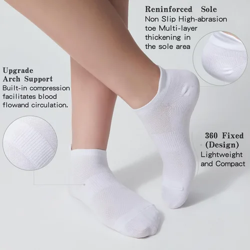 Vista 5 de Ankle Socks Women's and Mens - 610 Pairs Low Cut Tab & No Show Athletics Running Socks