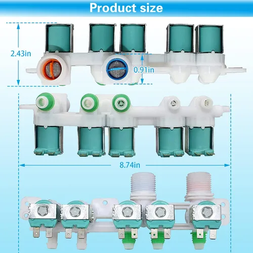 Vista 4 de DC97-15459G - Conjunto de válvula de entrada de agua para lavadora Samsung, reemplaza AP5623056 PS4220861 EAP4220861 3276197 WA45H7000AW WA48H7400AW