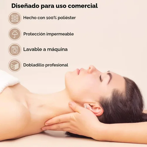 Vista 4 de ForPro Professional Collection Funda impermeable para mesa de masaje, juego de sábanas protectoras de tratamiento de spa para mesas de masaje