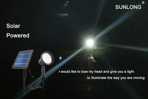 Vista 8 de SUNLONG Focos solares para exteriores, impermeables, brillantes, luz de pared LED, luz de inundación de seguridad, alimentada por energía solar