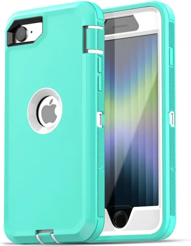 Vista 10 de AICase Funda para iPhone SE Case de 3ª y 2ª Generación, para iPhone SE 2022/2020 Protector de Pantalla Integrado Resistente Protección Antigolpes