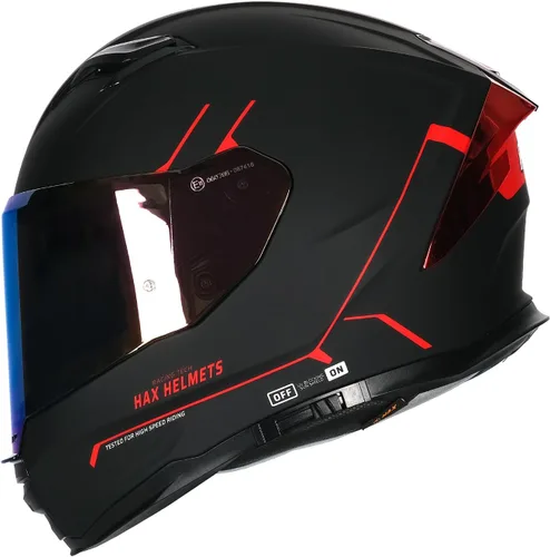 Vista 9 de HAX Force - Casco de cara completa aerodinámico para motos y e-bikes certificado DOT y ECE - Visor doble mejorado, talla adulto, listo para Pinlock