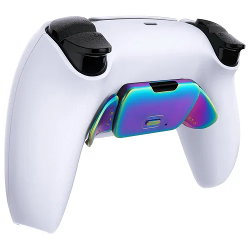 Vista 6 de Metallic Rainbow Aura Blue & Purple Real Metal Buttons (RMB) Version K1 K2 Buttons Housing & Remap PCB Board for PS5 Controller eXtremeRate Rise