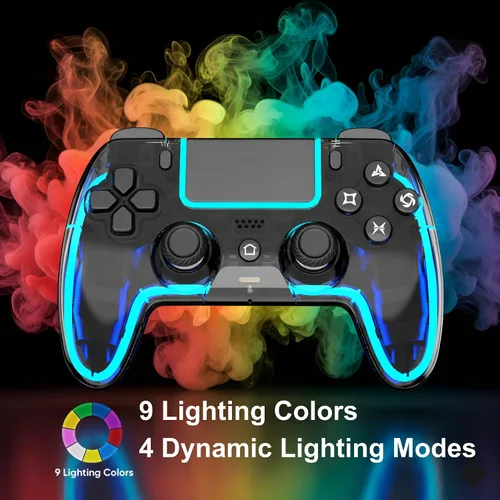 Vista 3 de VioraTech Wireless Controller for PS5 with Hall Effect Joysticks, RGB Lighting, Turbo & Macro Functions, Linear Triggers, 6-Axis Sensor, Dual