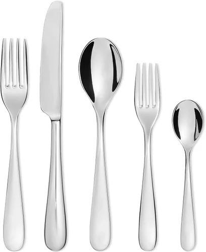 Vista 4 de Alessi Nuovo Milano 5180/4 - Juego de cucharas de postre de diseño, acero inoxidable, 6 piezas