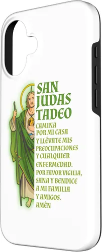 Vista 2 de Funda para iPhone 16 San Judas Tadeo con Oración