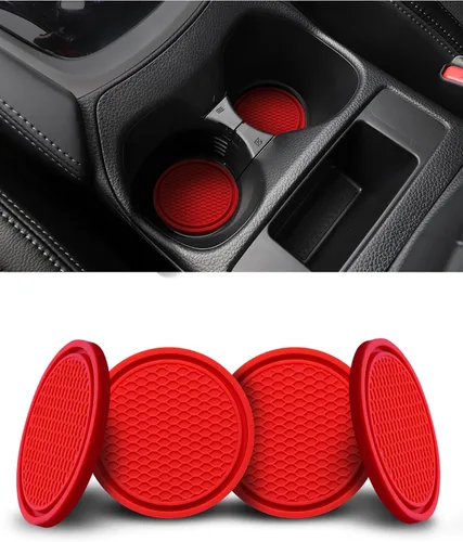 Vista 11 de 4 paquetes de posavasos para coche, portavasos universales con bandera americana de silicona antideslizante, accesorios para el interior del coche