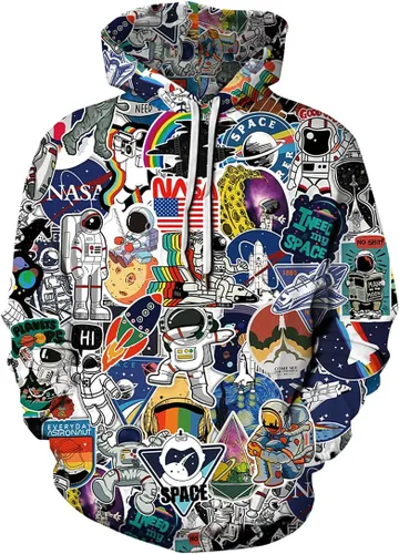 Vista 12 de Chaos World Sudadera con Capucha Novedosa para Hombre de Manga Larga con Estampado Gráfico Divertido en 3D Suéter Pullover 1 negro y rojo.