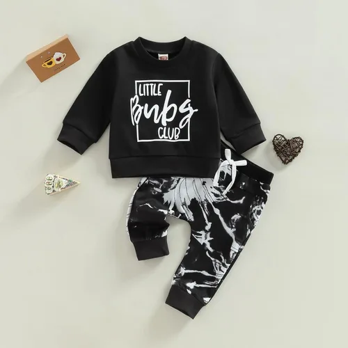 Vista 86 de Ropa de bebé niño 3 6 9 12 18 24M 3T Conjunto de pantalones con capucha patchwork sudadera con capucha pantalones de rayas traje de otoño invierno