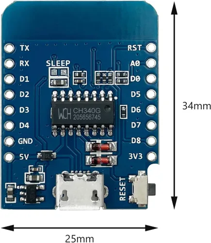 Vista 5 de Hosyond 5 unids D1 Mini NodeMcu ESP8266 ESP-12F WiFi Módulo Desarrollo Junta Compatible con Arduino/WeMos D1 Mini