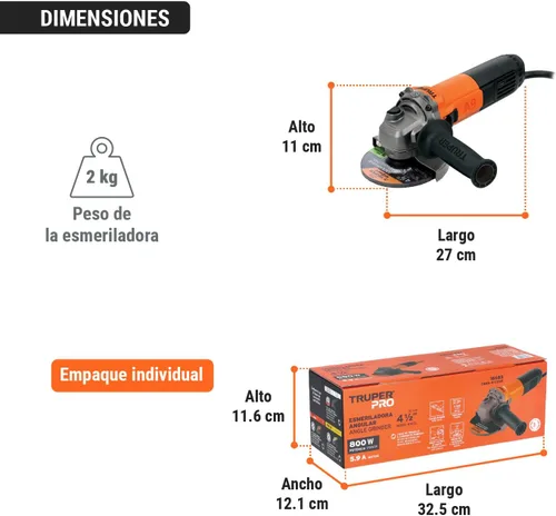 Vista 9 de Amoladora angular 4-1/2 ', profesional, 800 W