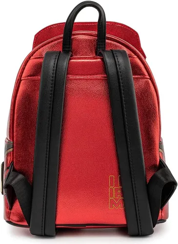Vista 5 de Loungefly x Marvel Iron Man Light Up Mini Mochila de cuero metálico, Rojo metálico, Mochilas Daypack