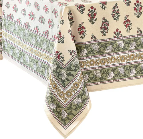 Vista 7 de Elrene Home Fashions Mantel redondo con estampado de bloques de cosecha de nómada para otoño/Acción de Gracias, 70 x 70 pulgadas