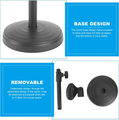 Vista 2 de Soporte de micrófono de escritorio ajustable con placa base estable, soporte de micrófono portátil para podcasting transmisión en vivo de radio