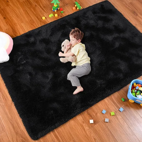 Vista 127 de Softlife Alfombra naranja para dormitorio, alfombra de felpa esponjosa para sala de estar para niñas, alfombra lanuda para niños, alfombra suave