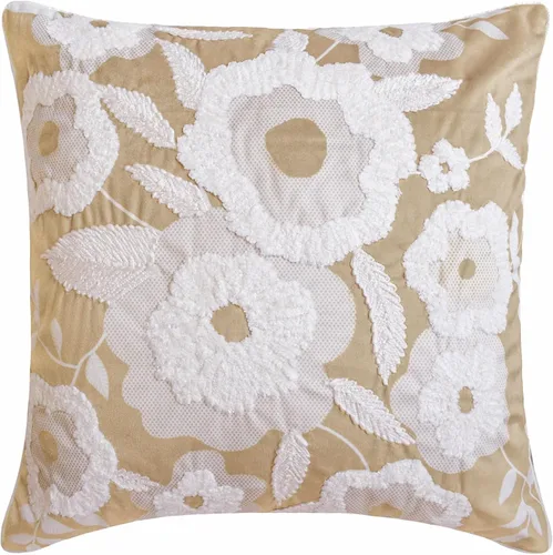 Vista 27 de HomeCentric Funda de almohada geométrica beige, 12 x 12 pulgadas, cuadrado de lino y algodón, círculos contemporáneos de Pascua, círculo de la vida