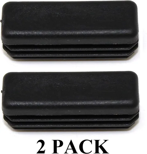 Vista 2 de Tapa rectangular negra de plástico de 1/2 x 1-1/2 pulgadas, tapón de acabado, tapa de extremo de tubo de tubo, universal para silla duradera (2)