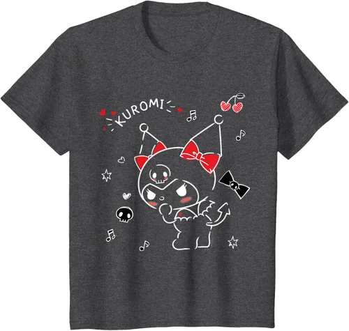 Vista 29 de Kuromi Camiseta Mischievous Tee Shirt Negro
