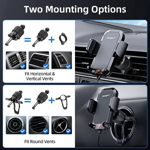 Vista 7 de Adaptador Bluetooth para automóvil 3 en 1, transmisor FM de radio para automóvil, transmisor Bluetooth con soporte para teléfono, carga rápida