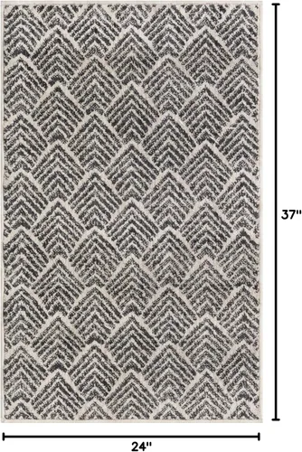Vista 2 de Unique Loom Eco Trellis Collection - Alfombra de área - Osage (rectangular 2 pies 0 pulgadas x 3 pies 0 pulgadas, marfil carbón)