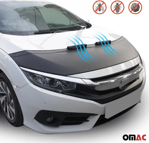 Vista 6 de OMAC Máscara de Capó para Coche Honda Civic 2006-2011 Negra 1 Pza