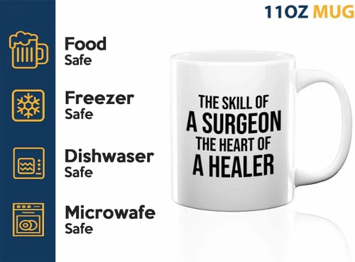 Vista 3 de Taza de café de cirujano de 11 oz, color blanco - La habilidad de un cirujano - Recovery Doctor Sick Friends Enfermedad Enfermedad